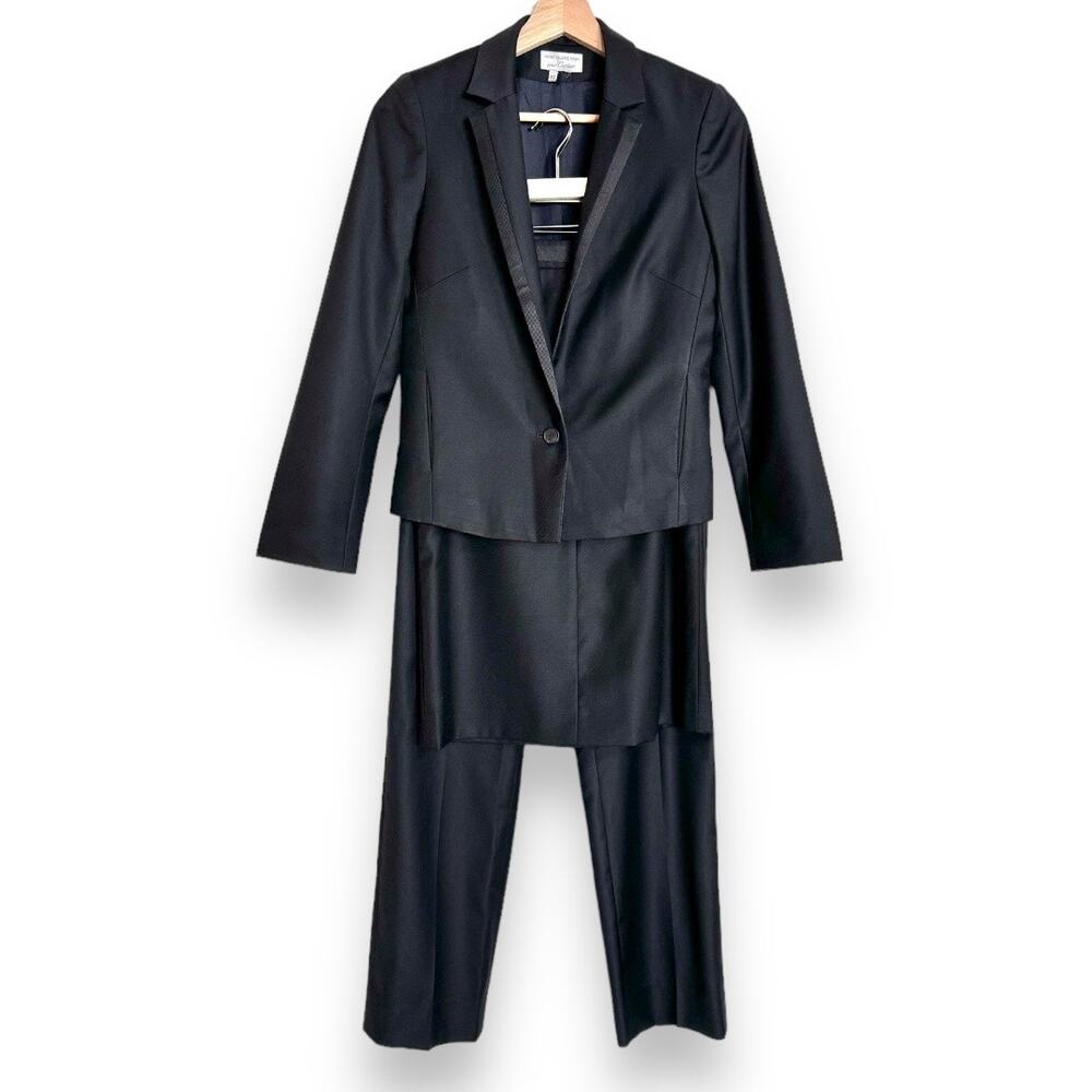 Anne Valerie Hash Pour Cartier Three Piece Black Wool Suit Women's Size XS